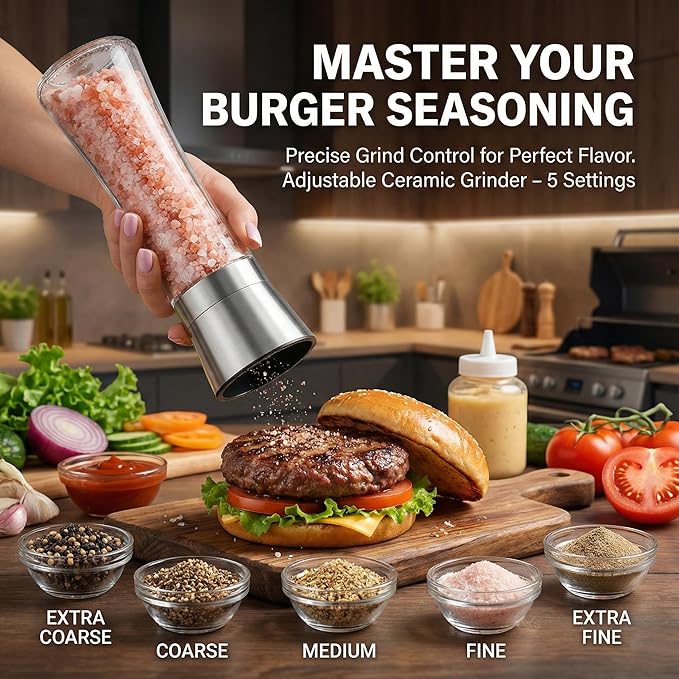 Smash Burger Press Kit - 12pc Stainless Steel Griddle Accessories Set with Scraper, Squeeze Bottle, Wide Spatula, 100 Patty Papers - Professional BBQ Tools for Blackstone Flat Top Grill & Camping