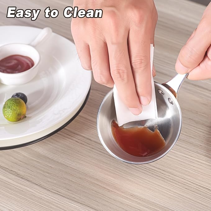 KC-Emier Mini Sauce Pan, Tri-Ply Stainless Steel Pot with Stay-Cool Handle Heating Sauce Gravy & Oil (5oz/150ml) - Copper