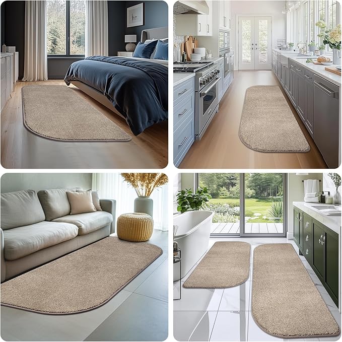 Washable Kitchen Rugs Set of 2 (24" x 35.5" + 24" x 59"), Non Slip Kitchen Mats for Floor, Absorbent Indoor Entryway Runner Rugs for Laundry, Bathroom, Door, Bedroom (Roll Packing)