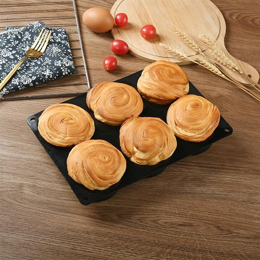 Mirenlife 6 Cups Non-Stick Silicone Muffin Pan and Cupcake Maker, Large Size Cupcake Pan, Set of 2