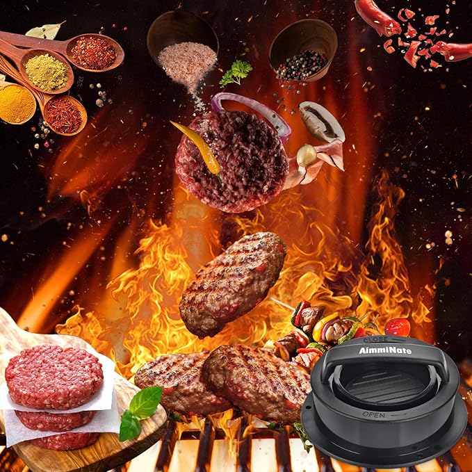 Hamburger Press Patty Maker, Hamburger Press, Burger Press, 3 in 1 Stuffed Burger Press Patty Maker, Hamburger Patty Maker for Grilling, Stuffed Burgers, Sliders, Beef Burger