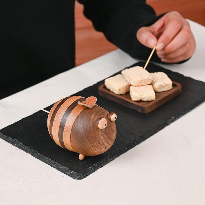 Bee Toothpick Holder Dispenser - Unique Kitchen Gadgets for Home Decor and Gifts, Cute Kitchen Accessories for Bee Lovers, Bee Decor - Perfect Kitchen Gifts Idea--Includes 150 Pcs Toothpicks