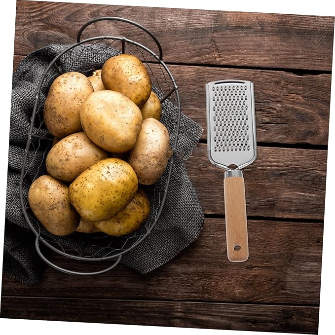 Stainless Steel Plane Grater Vegetable Zester Wooden Handle for Fruit and Vegetable Prep Kitchen Gadget for Home Cooks Easy to Use for Cooking and Baking
