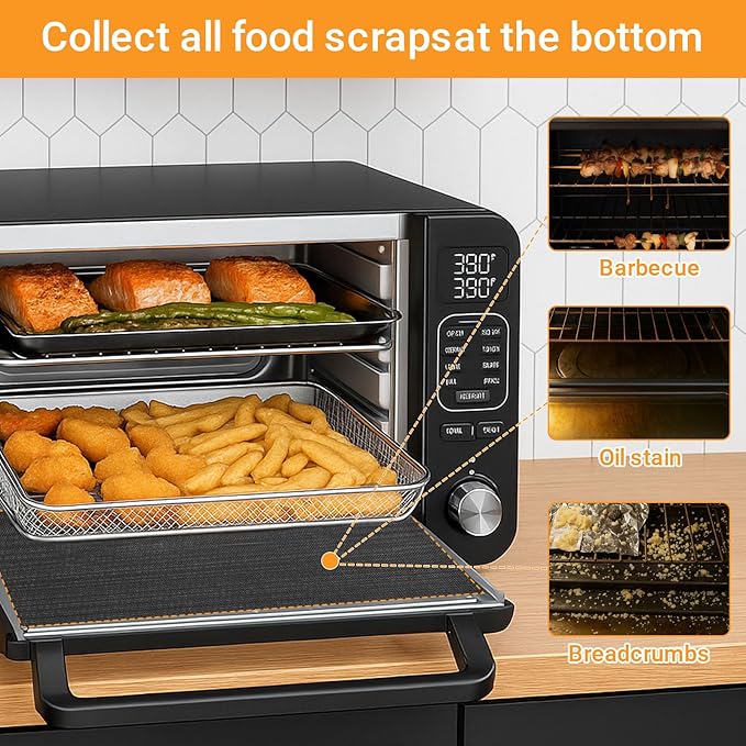 GWYSY 4-Pack Fiberglass Air Fryer Mats 12"x12.6" For Ninja DCT451 Compatible Oven Liners for Bottom of OvenReusable & Heavy-Duty for Even Cooking