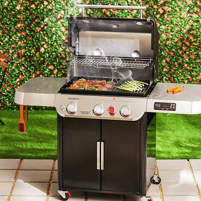 Onlyfire BBQ Griddle for Weber Genesis 2022 Series Gas Grills, Ceramic Coated Nonstick Flat Top Griddle Replacement for Weber Crafted Frame Kit, Black