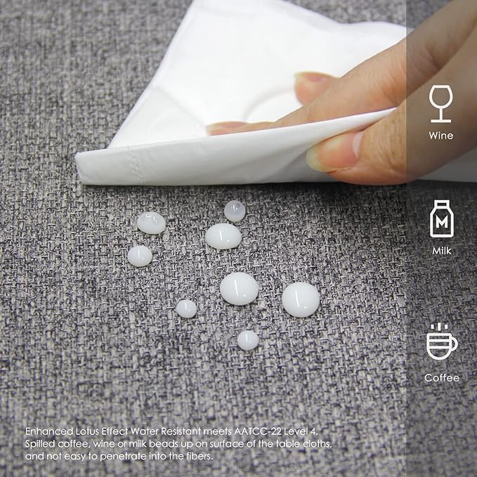BALCONY & FALCON Rectangle Tablecloth Washable Wrinkle Resistant and Water Proof Table Cloth Decorative Linen Fabric Tablecloths for Dining Parties Kitchen Wedding and Outdoor Use (Gray, 90x156)