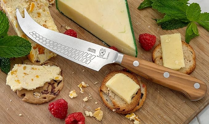 Mercer Culinary Renaissance Olive Wood Hard Cheese Knife, 4.75-Inch