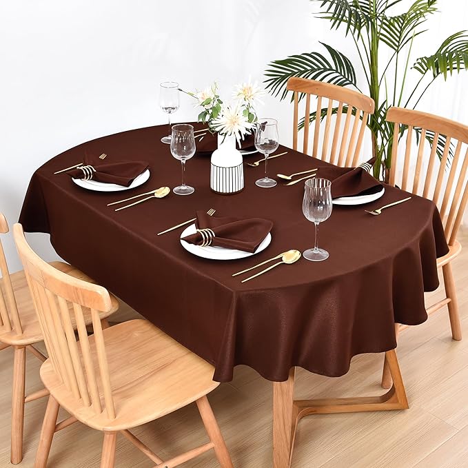 Wolkemer Set of 4 Chocolate Cloth Napkins 17 x 17 Inches Solid Washable Polyester Dinner Napkins with Hemmed Edges for Dinners Parties Weddings Banquets Events Table Decoration