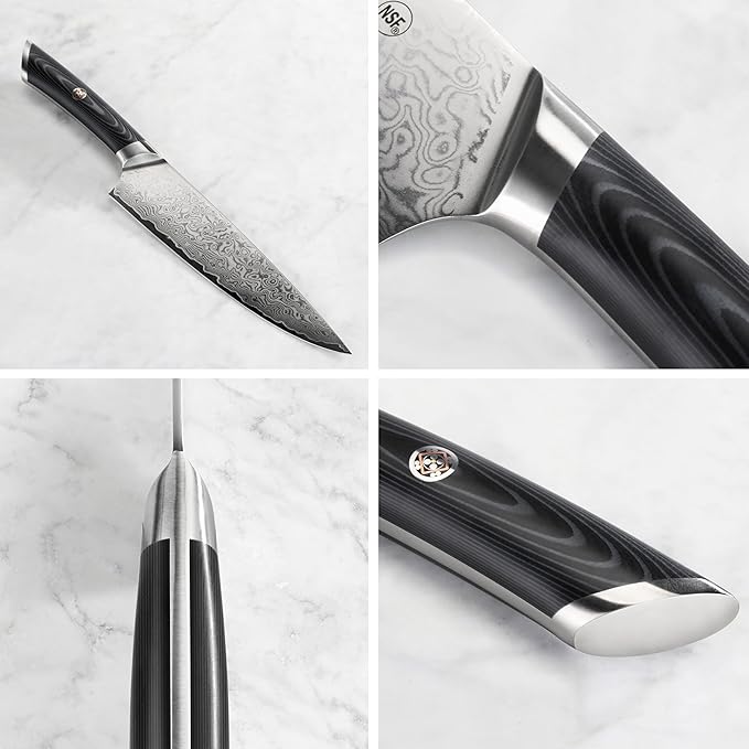 Cangshan KURO Series 6-Piece Knife Block Set, High Carbon X-7 Damascus Steel, 504333