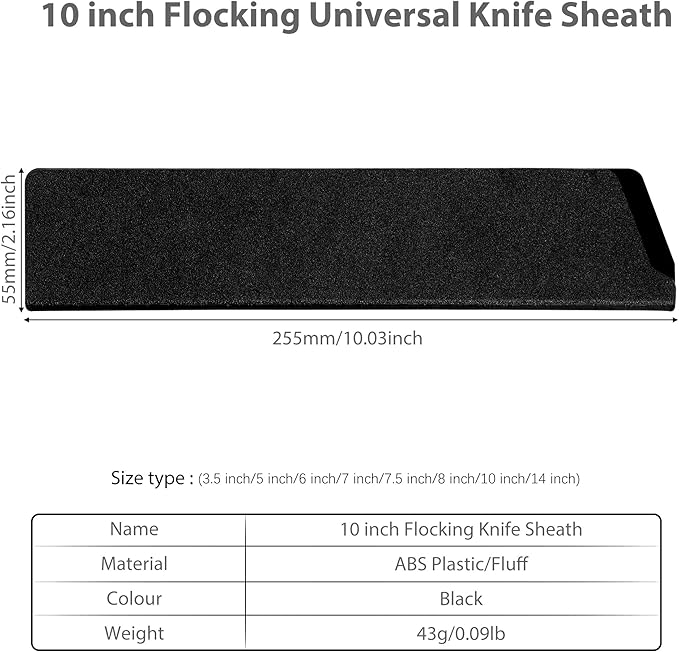 XYJ 3pcs/set Safety Sheath Sleeves,Universal Edge Guards For 10'' Kitchen Knife,Black ABS Knife Cover Case,Blade Guard Protectors,Chef Knives Covers or Sleeve