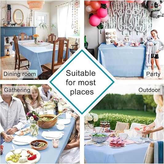 Hiasan Rectangle Tablecloth Dusty Blue - Wrinkle Resistant and Waterproof Washable Polyester Fabric Table Cloth for Dining Party and Outdoor Use, 30 x 60 Inch