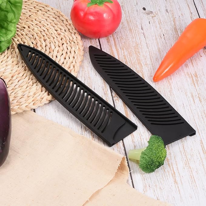 PATIKIL PP Safety Knife Cover Sleeves for 9.5" Chef Knife, 2 Pack Knives Edge Guard Blade Protector Universal Knife Sheath for Kitchen, Black