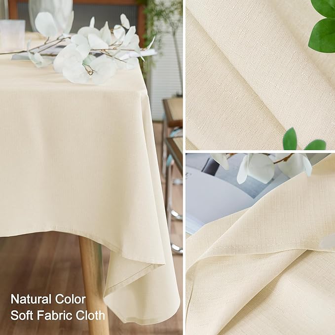 AUSSPVOCT Textured Tablecloth Rectangle 60x120 Water Resistant Spill-Proof Wipeable Table Cloth Wrinkle Free Fabric Dining Table Cover for Birthday Party Farmhouse Spring Kitchen Tablecloths