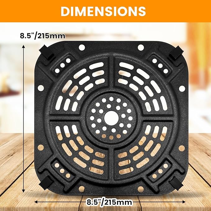 GWYSY Air Fryer Accessories for Ninja AF141 Air Fryer Pro 4 in 1 AF142 Air Fry Max 5 in 1 5 QT, 8.5''×8.5'' Air Fryer Replacement Parts Grill Crisper Plate Grill Pan Tray Rack, Dishwasher Safe