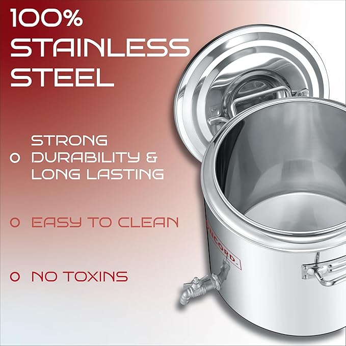 Concord Stainless Steel S Series Insulated Double Wall Stock Pot. Outdoor Kettle, great for temperature retention (60 Quart)