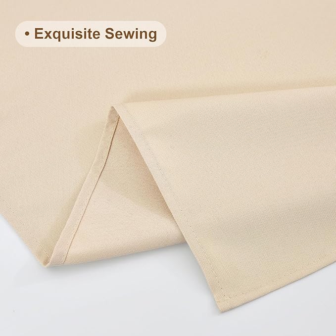 Wolkemer Small Square Tablecloth 36 x 36 Inch Washable Fabric Table Cloth Beige Table Cover for Nightstand End Bedside Tables Tabletop Decoration