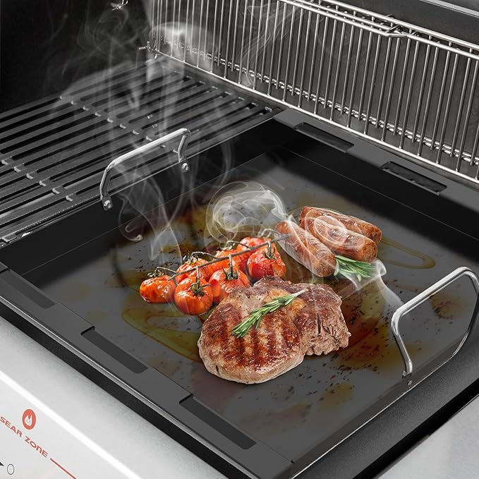 Onlyfire BBQ Griddle for Weber Genesis 2022 Series Gas Grills, Ceramic Coated Nonstick Flat Top Griddle Replacement for Weber Crafted Frame Kit, Black
