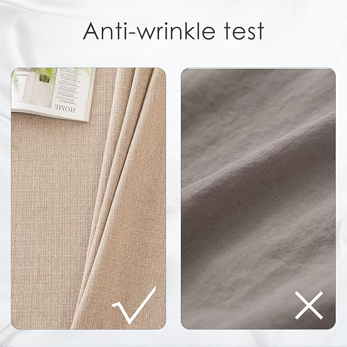 BALCONY & FALCON Round Tablecloth Washable Wrinkle Resistant and Water Proof Table Cloth Decorative Linen Fabric Tablecloths for Dining Parties Kitchen Wedding and Outdoor Use (Beige, 70" Round)