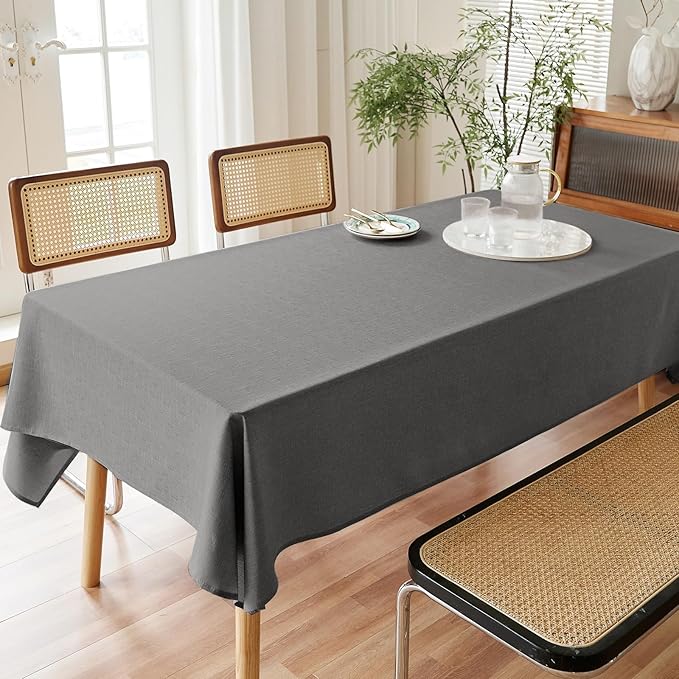 AUSSPVOCT Textured Tablecloth Rectangle 52x70 Water Resistant Spill-Proof Wipeable Table Cloth Wrinkle Free Fabric Dining Table Cover for Birthday Farmhouse Spring Easter Party Tablecloths