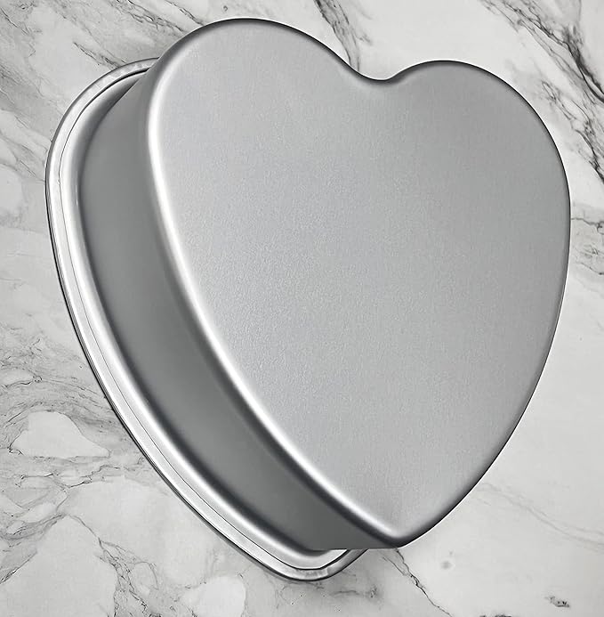 kefyixc Heart-shaped cake pan, heart-shaped cake tin, aluminum, 3-inch deep, 8-inch heart-shaped, for weddings, parties, family and other occasions cake (8 x 3 Inch)