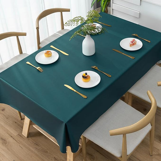 Square Table Cloth,100% Waterproof Tablecloth Oil Proof Spill Proof Vinyl Table Cloth, Wipe Clean Plastic Table Cover for Dining, Camping, Indoor and Outdoor 54" x 54",Navy Blue