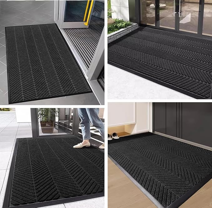 Front Door Mat,2'x6' Indoor Outdoor Entry Mat, Commercial Door Mat Indoor Outdoor Entrance, Heavy Duty Welcome Mat, Rubber Backing Non Slip Doormat for Entryway,Large Industrial Entry Rug