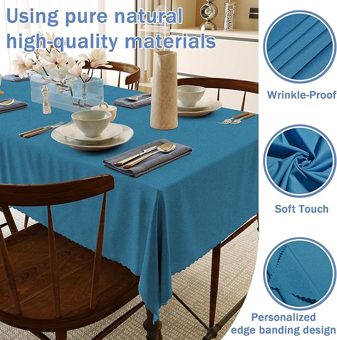 HX&OD Rectangular Tablecloth Cationic Fabric Waterproof Stain Resistant Wrinkle-Resistant for Home/Decoration/Party/Buffet/Wedding/Dining Room/Camping