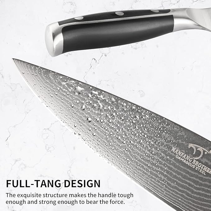 NANFANG BROTHERS Knife Sets for Kitchen with Block, Damascus Kitchen Knife Set with Block, ABS Ergonomic Handle for Chef Knife Set and Kitchen Shear