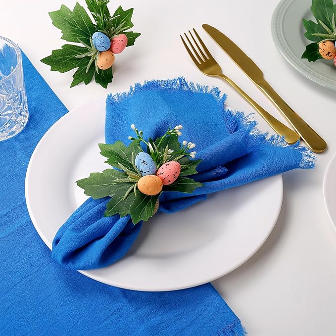 Easter Egg Napkin Ring Set of 6, Easter Table Decorations for Easter, Spring Wedding Table Settings and Party Supplies for Holiday Table Decorations