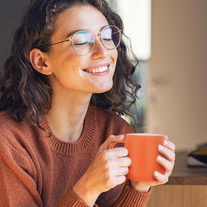 APEKX Warm Cup Coffee Mug Warmer Set - Smart Stable Constant Temperature 131°F, 15W Wireless Charging, 12.8 oz Capacity - Supports USB-C Interface, Automatic Power On/Off Function (4 H). (Tangerine)