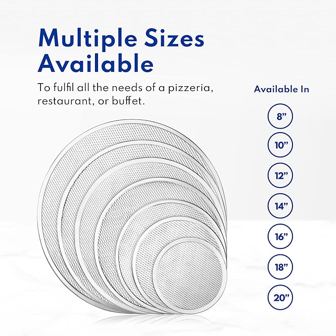 New Star Foodservice 50677 Restaurant-Grade Aluminum Pizza Baking Screen, Seamless, 12-Inch