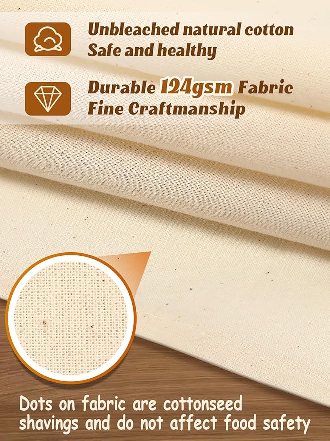 6pcs 100% cotton Tea Towels for Baking Sourdough - 14" x 18'' Unbleached Bread Basket Flour Sack Towels, Proofing Cover Cloth for Dough Raising, Bread Making Accessories Bakers Gift