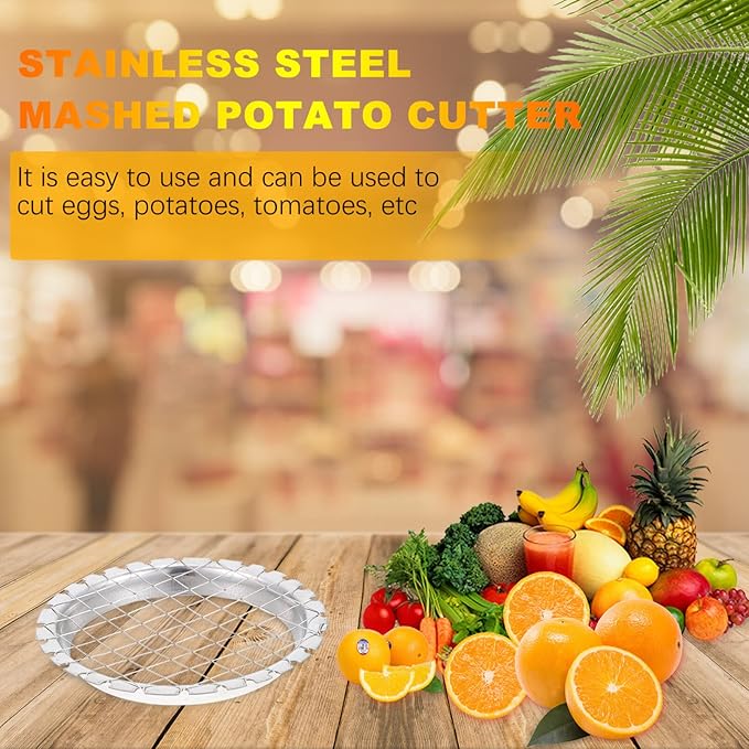Hemoton Fruit Cube Cutter Stainless Steel Potato Chopper Boiled Egg Slicer Compact Kitchen Tool for Tomatoes and Vegetables 3.34X3.34 Inches