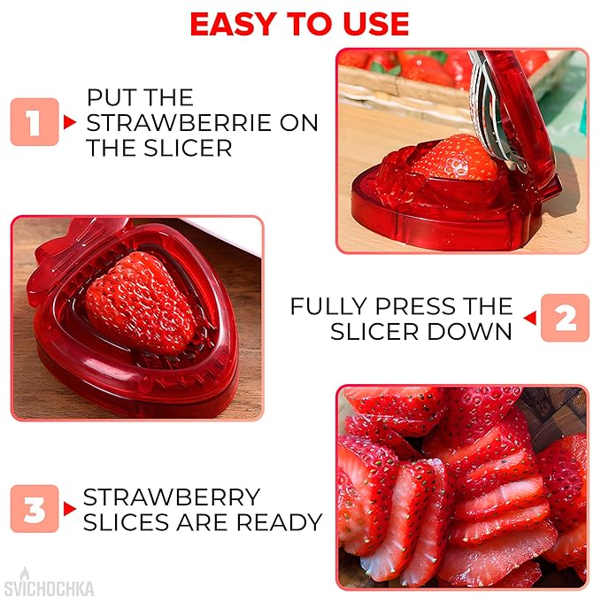 Strawberry slicer kitchen gadget - Egg slicer cutter - easy fruit cutter for tomato cherry egg strawberry - cherry tomato slicer - strawberry huller -blueberry cutter -berry slicer - strawberry dicer