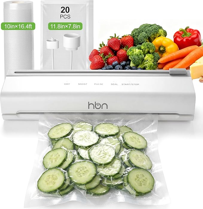 HBN Vacuum Sealer CP-UFK-2093 – Automatic Food Sealer, Dry & Moist Modes, Pulse Function, Compact Design, Efficient Vacuum Sealing for Home and Kitchen Use
