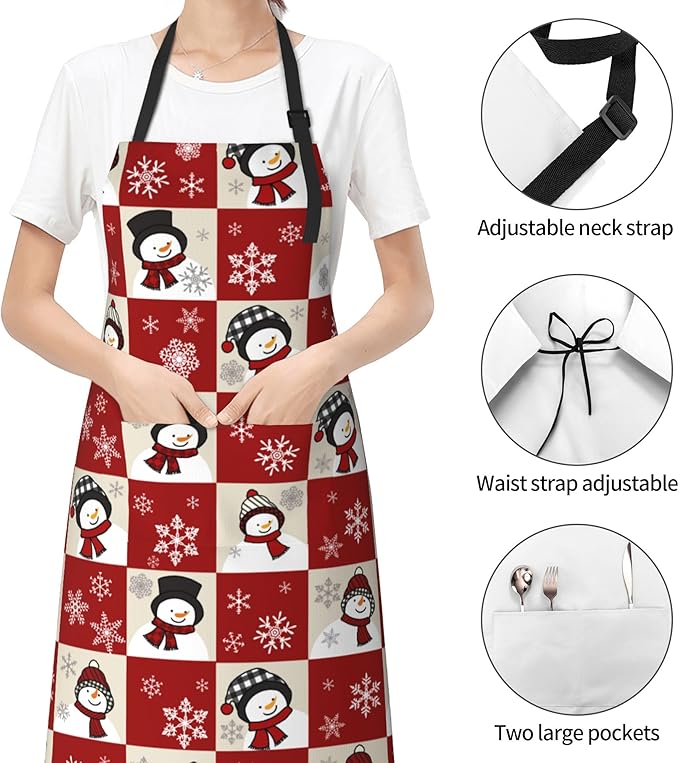 Apron with Pockets Aprons for Women Men Kitchen Chef Apron for Cooking Gardening Server Waitress Painting