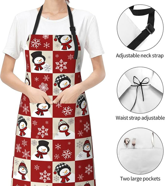 Apron with Pockets Aprons for Women Men Kitchen Chef Apron for Cooking Gardening Server Waitress Painting