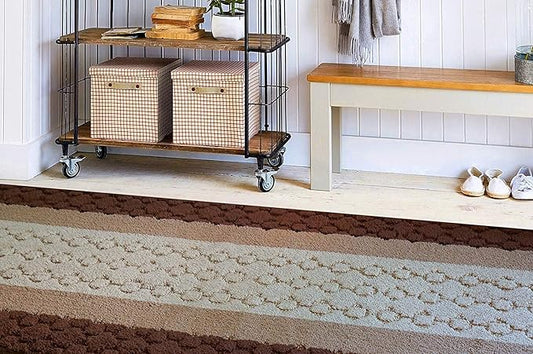 Custom Size Hallway Runner Rug Brown Color 31 inch Wide Select Your Length Non-Slip (Skid Resistance) Rubber Backing 11 feet x 31 inch