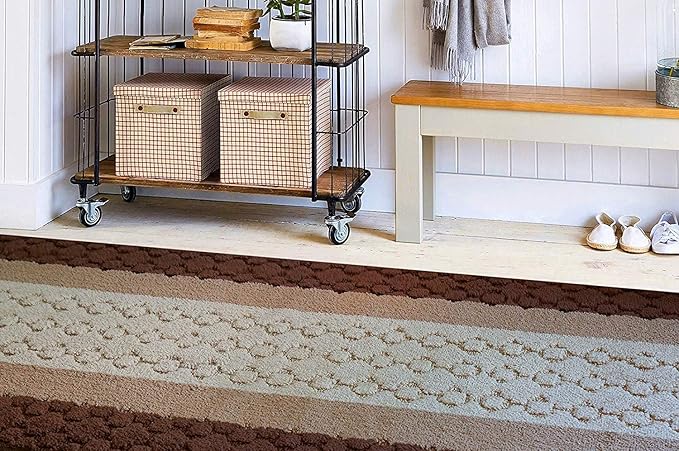Custom Size Hallway Runner Rug Brown Color 31 inch Wide Select Your Length Non-Slip (Skid Resistance) Rubber Backing 32 feet x 31 inch