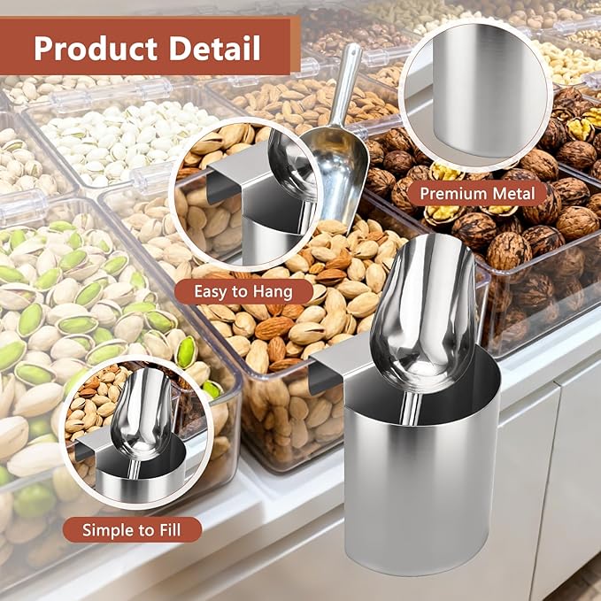 Ice Scoop Holder Hanging Organizer, Heavy Duty Metal Storage Box Ice Scoop Holder For Ice Machine Fridge Shelf