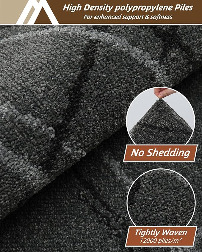 COSY HOMEER Kitchen Mats, 2 PCS Kitchen Rug Non Slip Washable, Absorbent Runner Rugs for Kitchen Floor, Polyester Kitchen Sink Rug 20"x32" + 20"x48"(Grey)