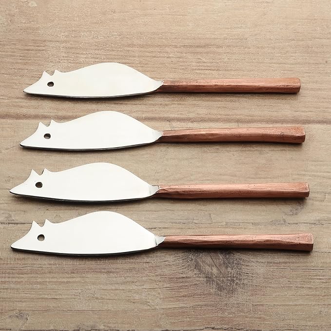 INOX artisans Medicki Ratoncito Cheese Spreader/Knife 4 Pc. Set