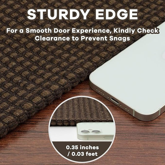 EARTHALL Woven Runner Rug 2.6x10 Ft Washable Runners for Hallways Long Non Slip Rubber Backed Kitchen Runner Braided Indoor Floor Carpet Runners for Entryway, Hallway, Kitchen, Brown