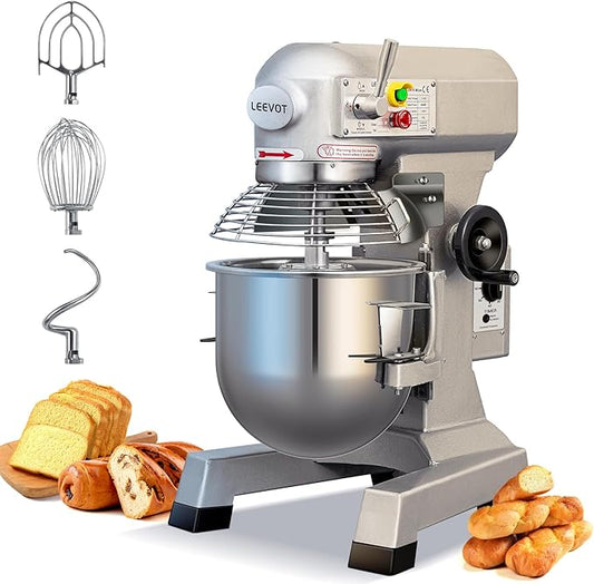 EKway Commercial Food Mixer 15 Qt with Timing Function,600W Commercial mixers 3 Speed Adjustable,Electric Stand Commercial Dough Mixer with Stainless Steel Bowl for Bakery Pizzeria