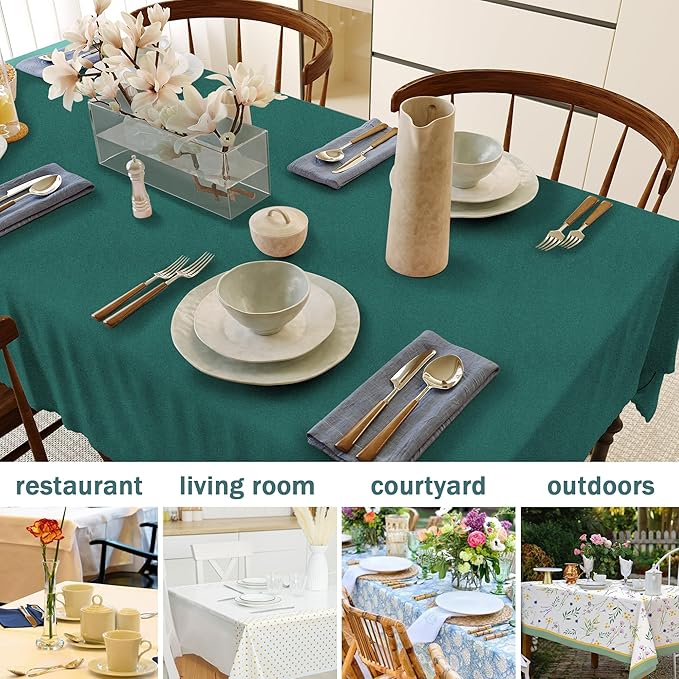 HX&OD Rectangular Tablecloth Cationic Fabric Waterproof Stain Resistant Wrinkle-Resistant for Home/Decoration/Party/Buffet/Wedding/Dining Room/Camping