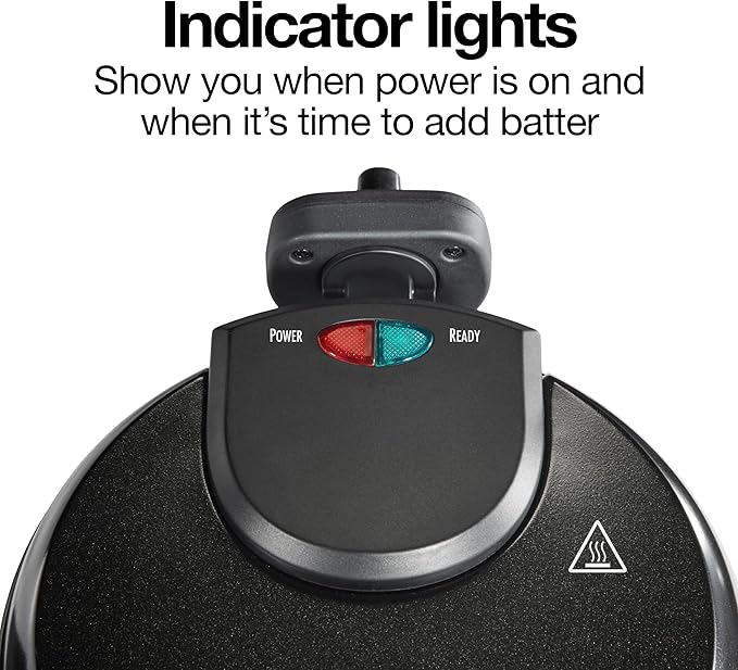 Proctor Silex Belgian Waffle Maker with Nonstick Plates, Single Flip, Cool-Touch Handle and Removable Drip Tray for Easy Cleanup Black (26090PS)