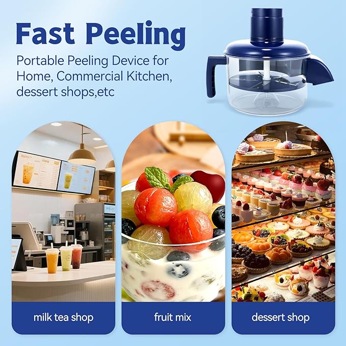 Grape Peeling Machine Electric Peeler Suitable for small fruits like tomatoes Rechargeable Portable Peeling Tool, ideal for home kitchens and makes a great gift.