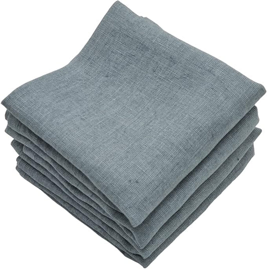Marc Oliver Linen Cloth Napkins Mid-Grey. Set of 4, 20" x 20" Stonewashed, Sewn Hem, Washable Reusable Eco-Friendly Linen Napkin for Everyday & Entertaining Dinner Table, Farmhouse, Kitchen, Wedding