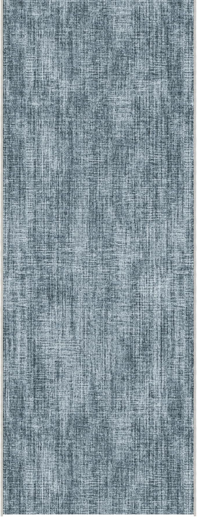 Ottomanson 2-Piece Kitchen Rug Set - Non Slip Runner & Washable Mat - 1'11" x 4' + 1'11"' x 5' - Durable, Stain Resistant for Entryway, Bedroom and Bathroom, Solid Greyish Blue