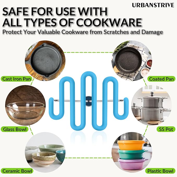 Urbanstrive Non-Scratch Silicone Potato Masher Kitchen Tool, Potatoes Masher Potato Masher Stainless Steel Wrapped In Premium Silicone, Potato Smasher, Blue